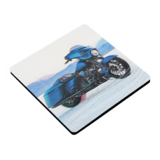 Harley Davidson Motorcycle in front of Mount Rushmore - 3D Drink Coasters