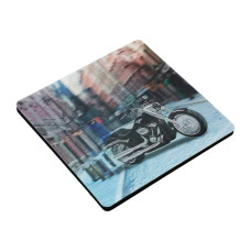Harley Davidson Motorcycle in front of Mount Rushmore - 3D Drink Coasters